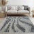 9x12 Gray Hand-Knotted Wool Vertical Shifting Sands Abstract Modern Carpet Rug For Sale - Image 9 of 9