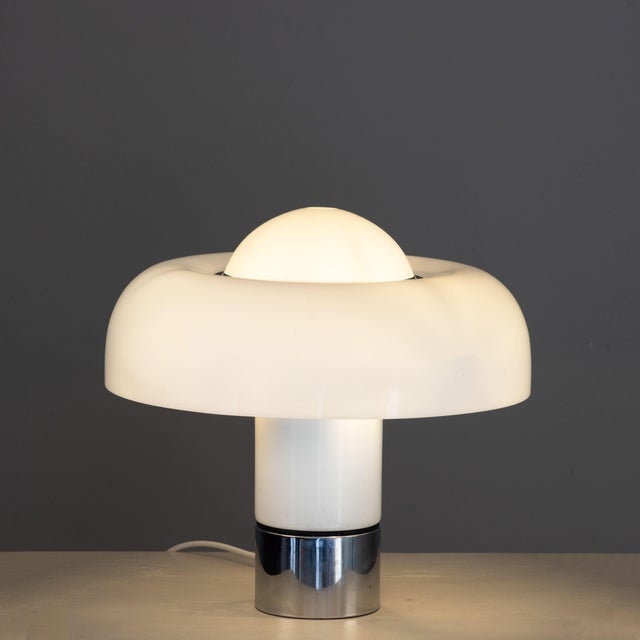 Space Age White Brumbury Table Lamp from Guzzini, 1970s For Sale - Image 12 of 16