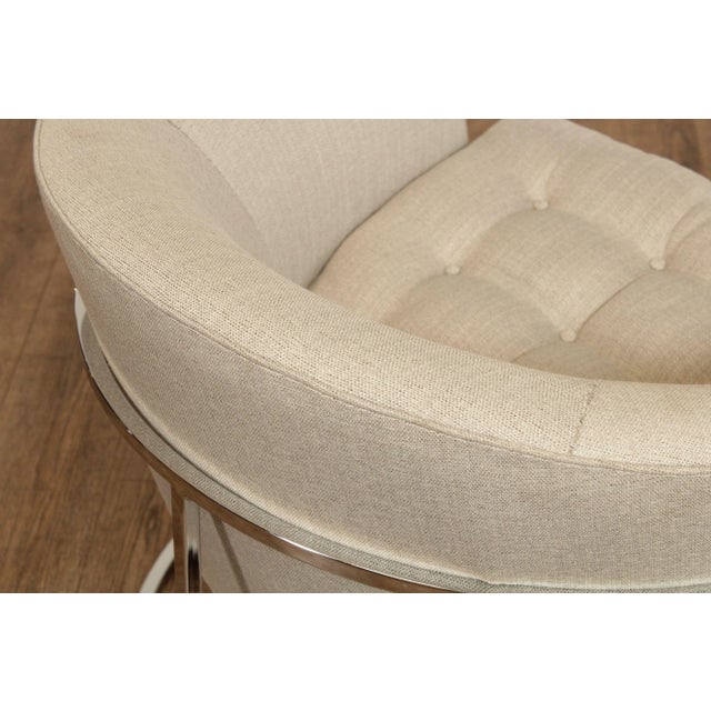 Mid 20th Century Mid-Century Modern Barrel Armchairs Attributed to Milo Baughman - A Pair For Sale - Image 11 of 13