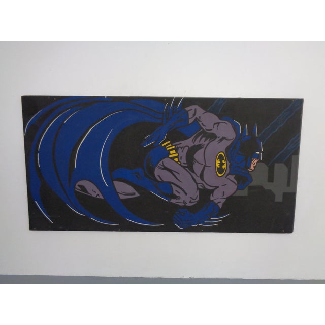 American Artist, Large Batman Street Art Image, Acrylic Painting on Hardboard, 1990s For Sale - Image 12 of 18