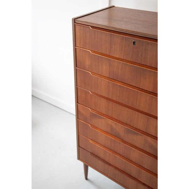 Mid-Century Modern Mid-Century Modern Teak Tallboy by Steens, Denmark, 1960s For Sale - Image 3 of 7