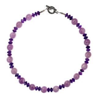 Ajd 17 Inch Amethyst and More Amethyst Necklace February Birthstone For Sale