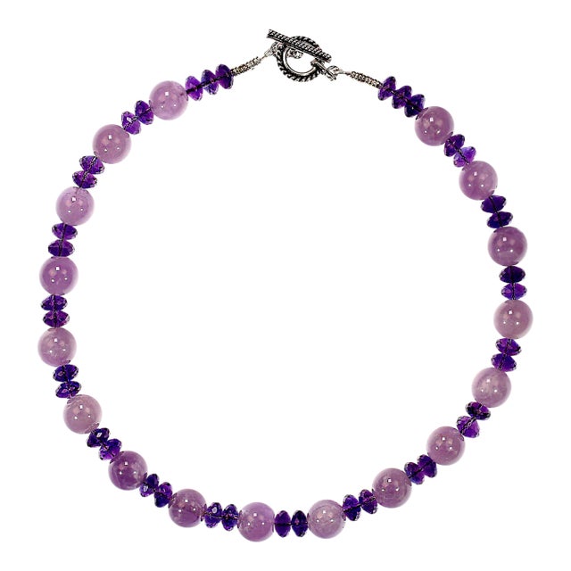 Ajd 17 Inch Amethyst and More Amethyst Necklace February Birthstone For Sale