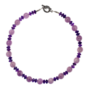 Ajd 17 Inch Amethyst and More Amethyst Necklace February Birthstone