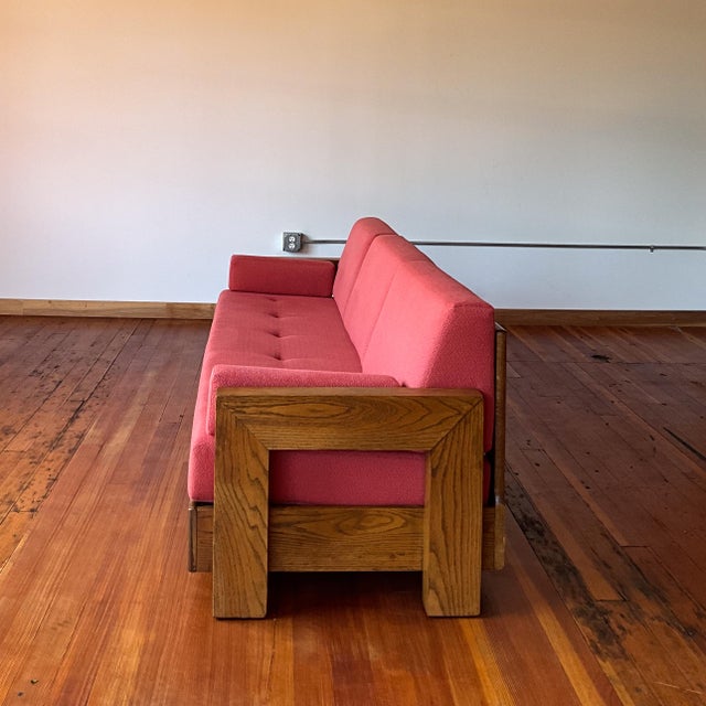 Stunning mid-century modern sculptural sofa manufactured by Howard Furniture of Starkville, Mississippi, circa 1950s. This...