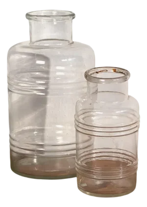 Clear Flasks, 1920s, Set of 2