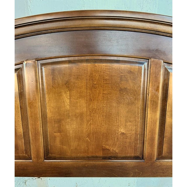 Late 20th Century Cherry Paneled Queen/Full Size Headboard With Turned Posts For Sale In Raleigh - Image 6 of 13