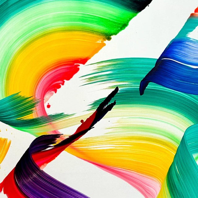 Abstract Contemporary Abstract Acrylic on Canvas Painting "If You Want to Be Happy, Be!" by Nikolaos Schizas For Sale - Image 3 of 3