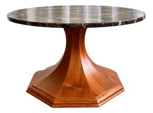 Chocolate Dark Brown Marble Top Coffee Table by Paolo Buffa, 1950s