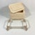 Postmodern Faux Travertine Ceramic Box With Metal Stand and Handle For Sale - Image 9 of 13