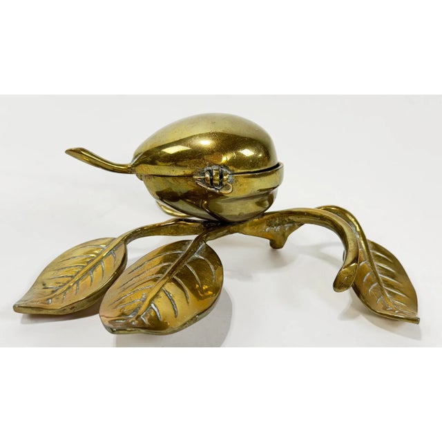 Vintage Brass Fruit Motif Treasure Box or Ashtray For Sale In Kansas City - Image 6 of 8
