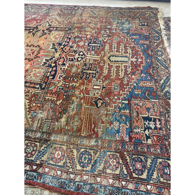 Antique Heriz Fantastic Personality & Colors, C. 1910-20's Rug 9 x 12 For Sale - Image 4 of 16
