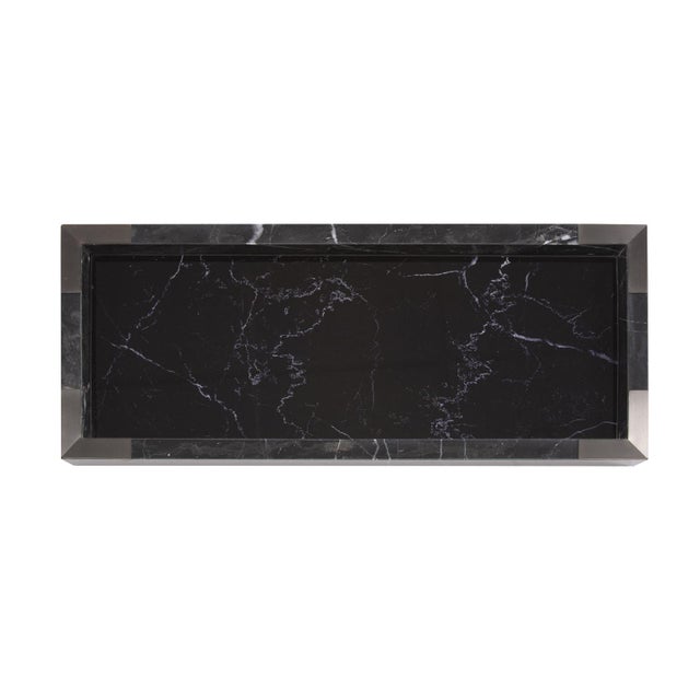 Black Mirrored Marble Tray For Sale In Chicago - Image 6 of 11