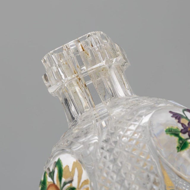 Antique French Four Chamber Divided Enamel and Ormolu Scent Bottle from Baccarat, 1830 For Sale - Image 16 of 18