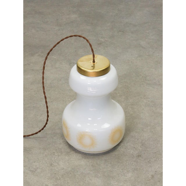 Mid-Century Modern Italian Opaline and Brass Pendant Lamp For Sale - Image 18 of 18