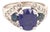 Diamond Sapphire Ring 14k White Gold 3.31 TCW Women Certified For Sale