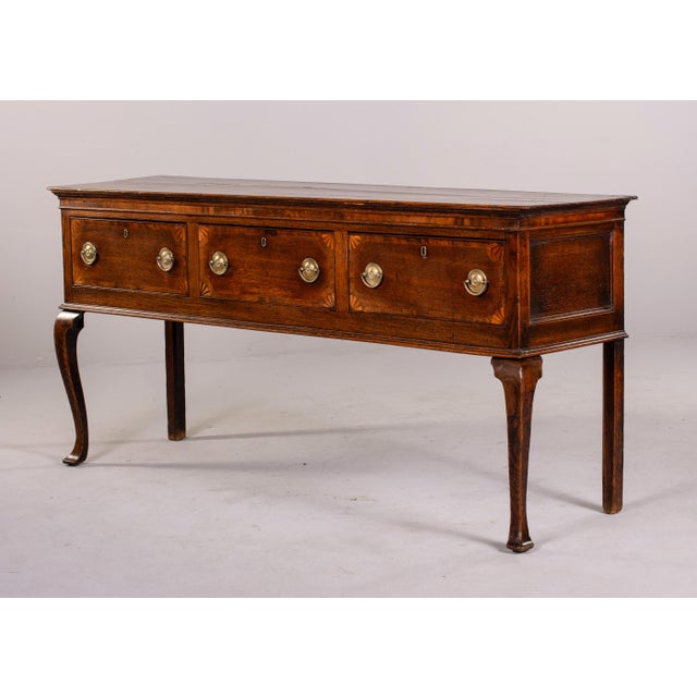 English Early 19th Century Oak Dresser Base or Console For Sale - Image 10 of 13