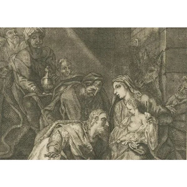 E. Smith & Rooker, Biblical Illustrations: Adoration, Flight to Egypt & Christ's Baptism, 1735, Prints, Set of 3 For Sale - Image 9 of 10