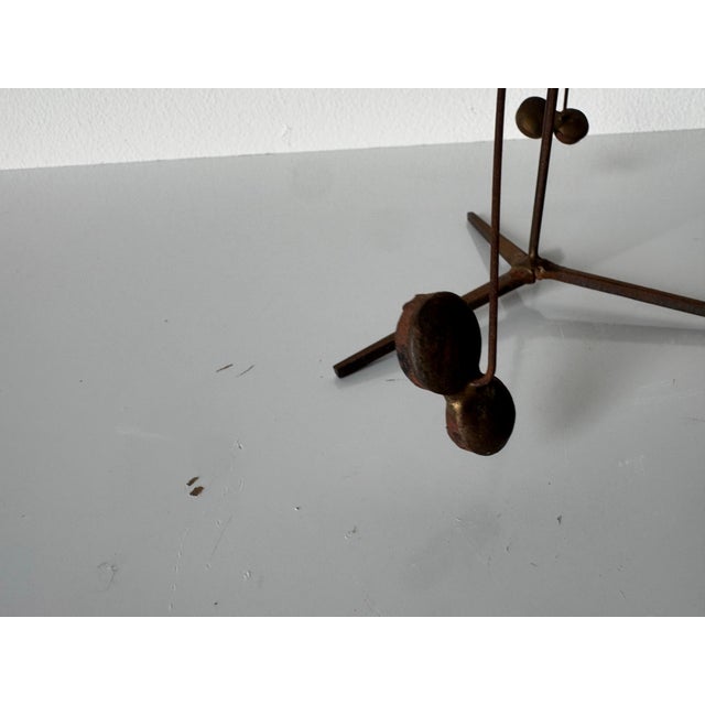 Metal Vintage Balancing Kinetic Brutalist Metal Sculpture For Sale - Image 7 of 11