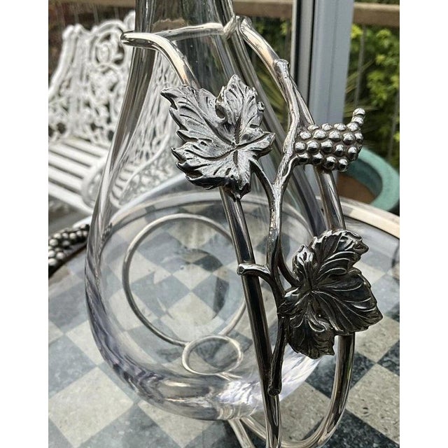 Italian Sterling Silver and Hand-Blown Crystal Duck Carafe by Macini Carlo, Florence, 1971 For Sale - Image 13 of 17