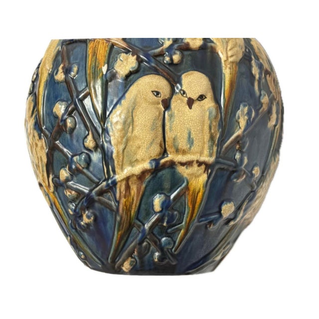 Ceramic "Love Birds" Ceramic Pottery Vase by Muncie Pottery For Sale - Image 7 of 12