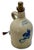 Antique 1870s American Peabody Massachusetts Blue Decorated 1 Gallon Stoneware Jug - Table Lamp Base Conversion For Sale - Image 4 of 18
