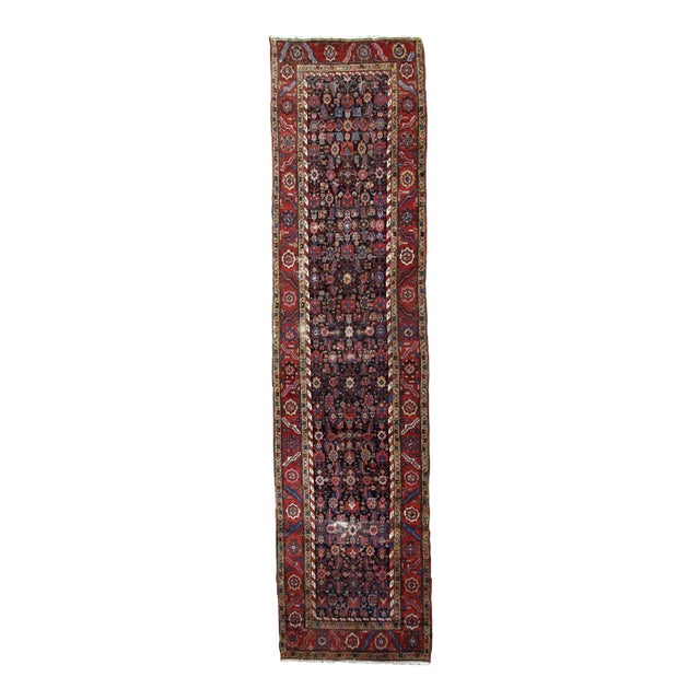 1880s Handmade Antique Persian Bakshaish Runner For Sale