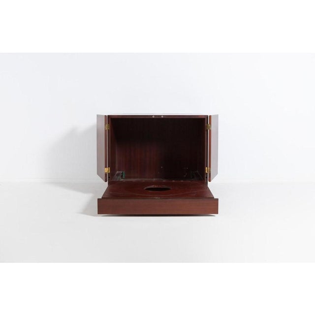 Vintage Bar Cabinet with Brass Markings For Sale - Image 3 of 17