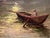 Traditional Late 20th Century Original Oil/Acrylic Painting Two Boats in the Moonlight, F. Raquel Moncayo Framed For Sale - Image 3 of 10