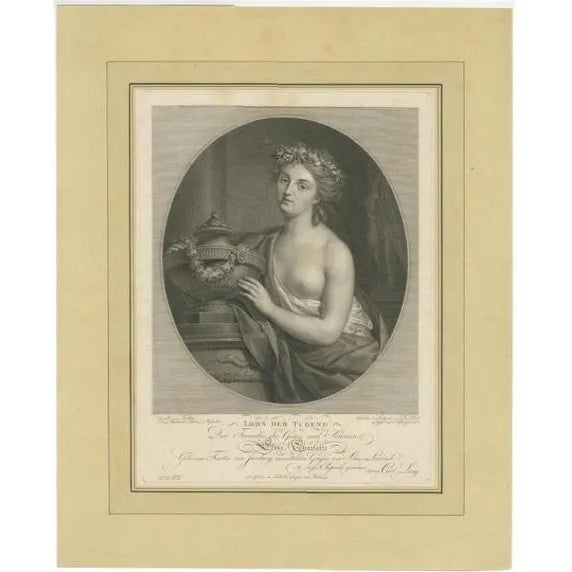 After Tischbein, Allegorical Portrait Dedicated to Elise Charlotte, 1790, Print For Sale