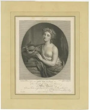 After Tischbein, Allegorical Portrait Dedicated to Elise Charlotte, 1790, Print