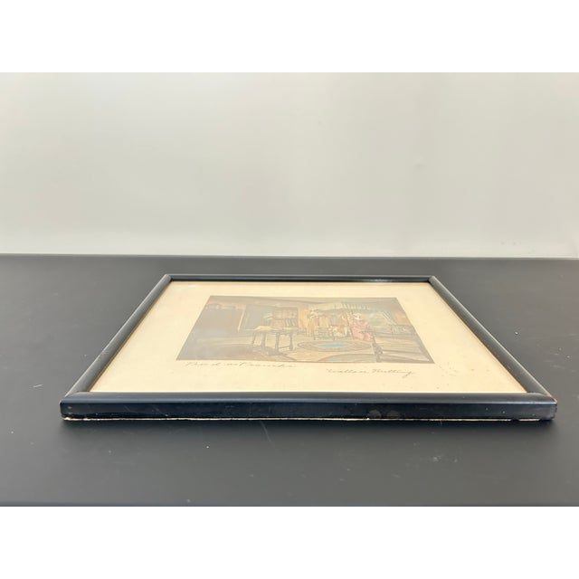 Early 20th Century Wallace Nutting Hand-Colored Photograph “Proud as a Peacock” – Signed Colonial Interior Scene For Sale - Image 4 of 7