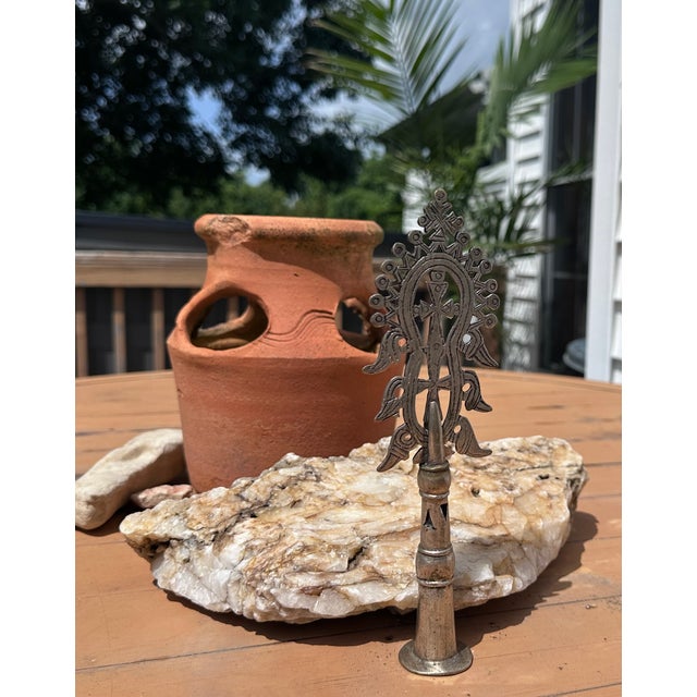 Antique Ethiopian Coptic Processional Cross For Sale - Image 12 of 13