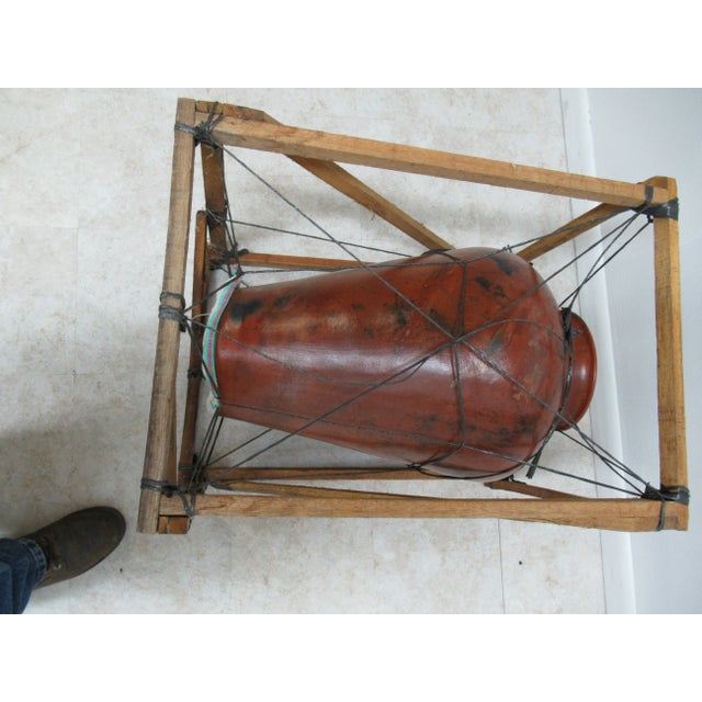 Vintage Pottery Vase Urn in Original Shipping Crate For Sale - Image 10 of 11