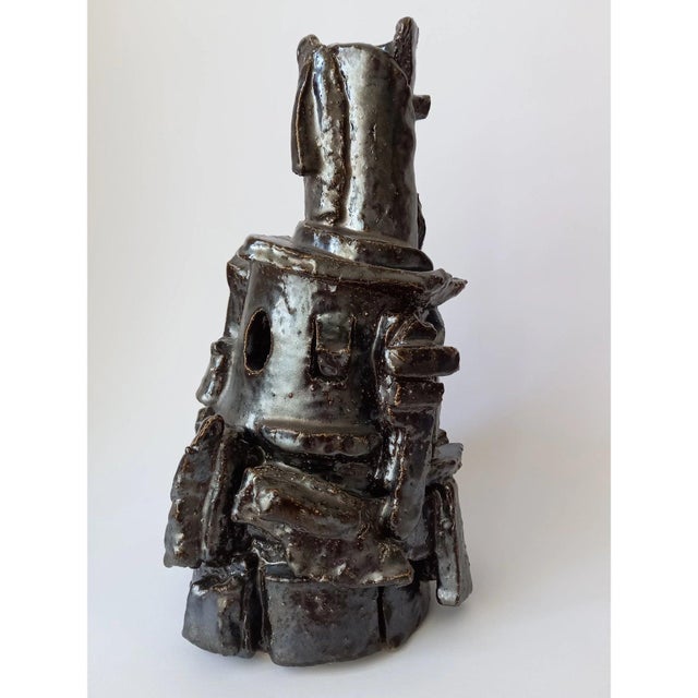 Ceramic Exceptional Sculptural Ceramic Vase 'Samourai' For Sale - Image 7 of 9