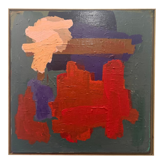 Original Abstract Expressionist Painting in Gallery Frame For Sale