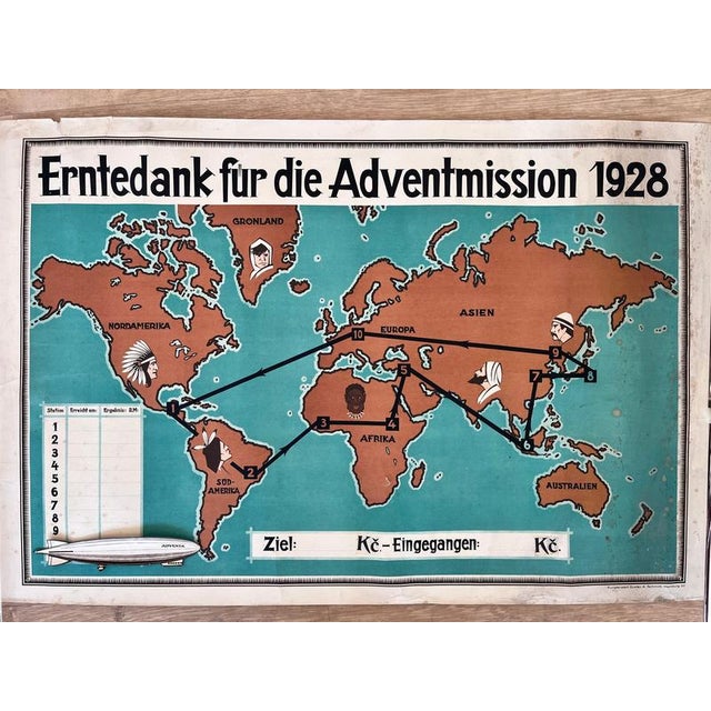 - 1920s, Germany - original, no reprint - shows travelling possibilities around the world - marked - includes paper...