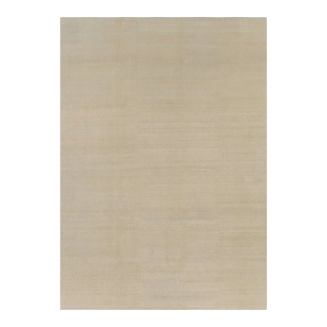 Rug & Kilim’s Oversized Contemporary Textural Solid Rug in Beige Tones - 12x17 For Sale