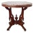 Victorian Revival Marble Top Center Table With Carved Walnut Pedestal Base For Sale