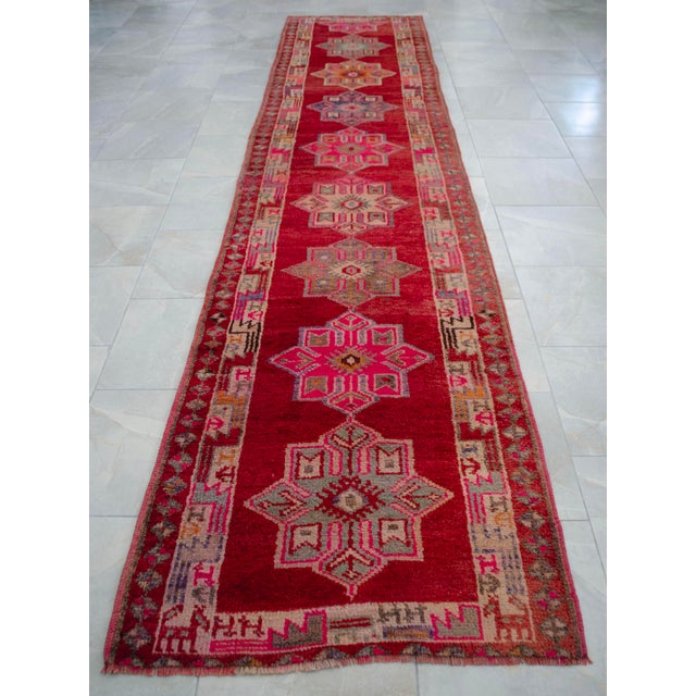 Textile Kurdish Runner Rug . Hand-Knotted Herki Runner Rug for Kitchen Island Near For Sale - Image 7 of 15