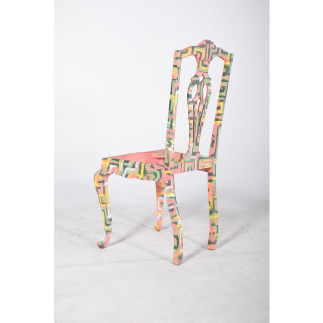 Portuguese Painted Chair by Francisco Camilo, 1950s For Sale - Image 4 of 9