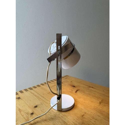 Vintage Desk Lamp in White Metal, 1970s For Sale - Image 9 of 10