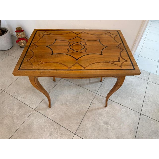 Small Biedermeier Table in Marquetry For Sale - Image 3 of 10