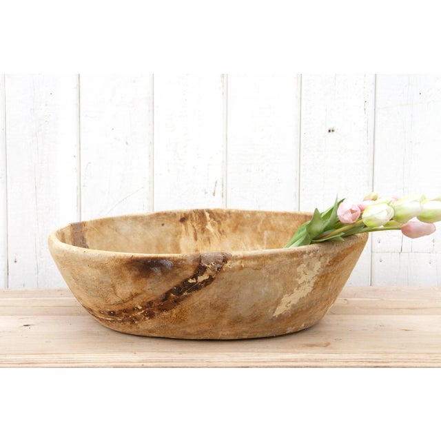 This wonderfully large French antique rustic bowl was originally used to prepare dough and has been used for many many...