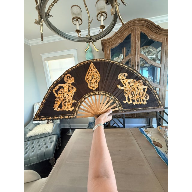 Large Batik Folding Fan For Sale - Image 12 of 13