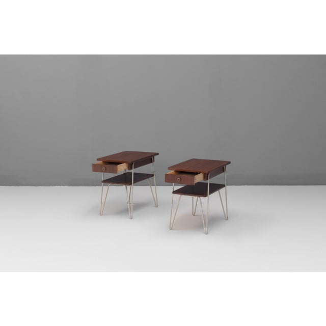 Mid-Century Modern Mid-Century Modern Bedside Tables, 1960, Set of 2 For Sale - Image 3 of 9