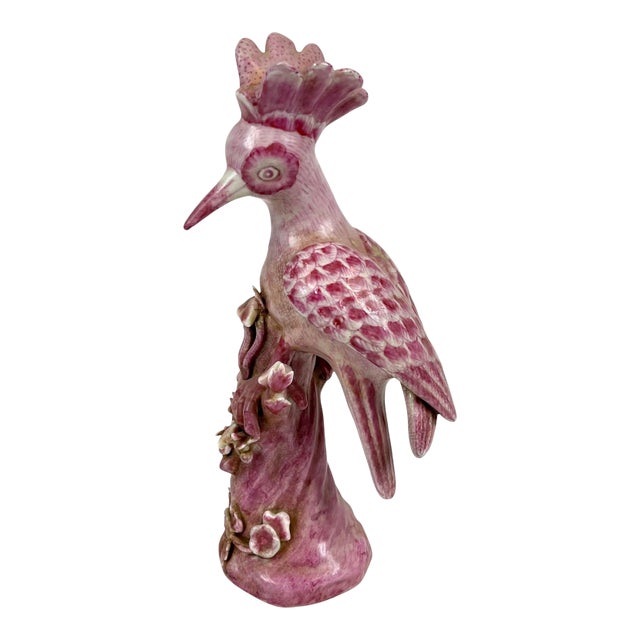 1990s Chinoiserie Porcelain Bird on Flowering Tree For Sale