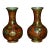 Vtg. Pair of Chinese Cloisonné Small Vases For Sale