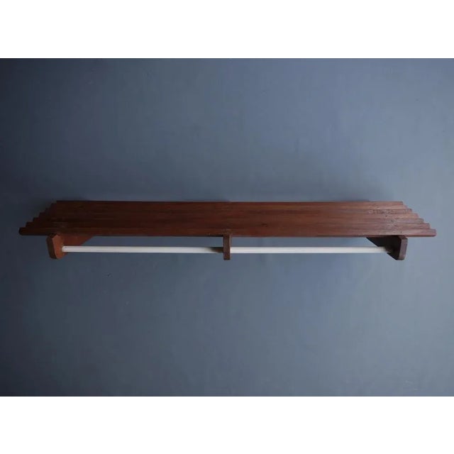 Vintage Teak Wall Mounted Clothes Rack, 1960s For Sale - Image 6 of 9