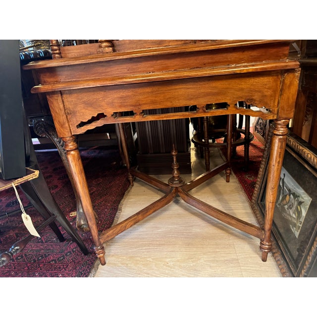 Antique Handcrafted Walnut Cathedral Bird Cage With Architectural Spire For Sale - Image 11 of 12